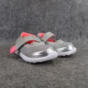 Cat & Jack Shoes Baby 4 Mary Jane Sneakers Silver Pink Adjustable Strap Comfort